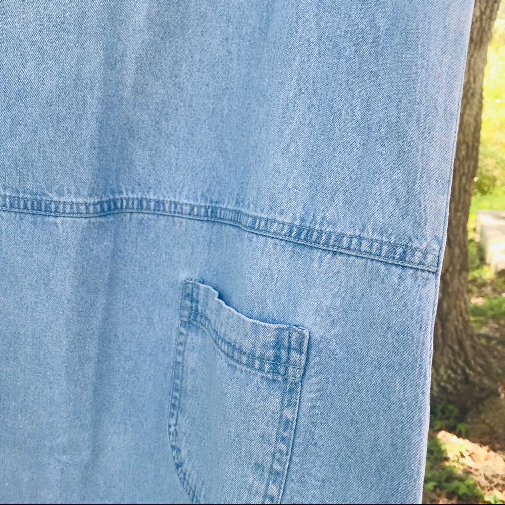 vtg retro 90s embroidered pineapple denim dress - Picture 8 of 8